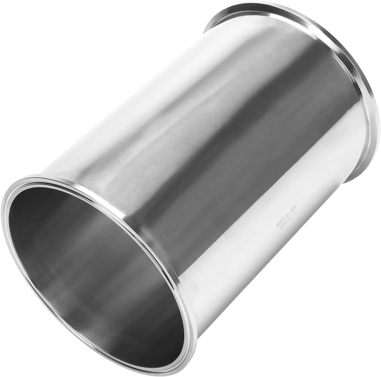 DERNORD Sanitary Spool Tube with Clamp Ends,Stainless Steel 304 Seamless Round Tubing with 8 inch Tri Clamp Ferrule Flange (Tube Length: 12 Inch / 305MM)