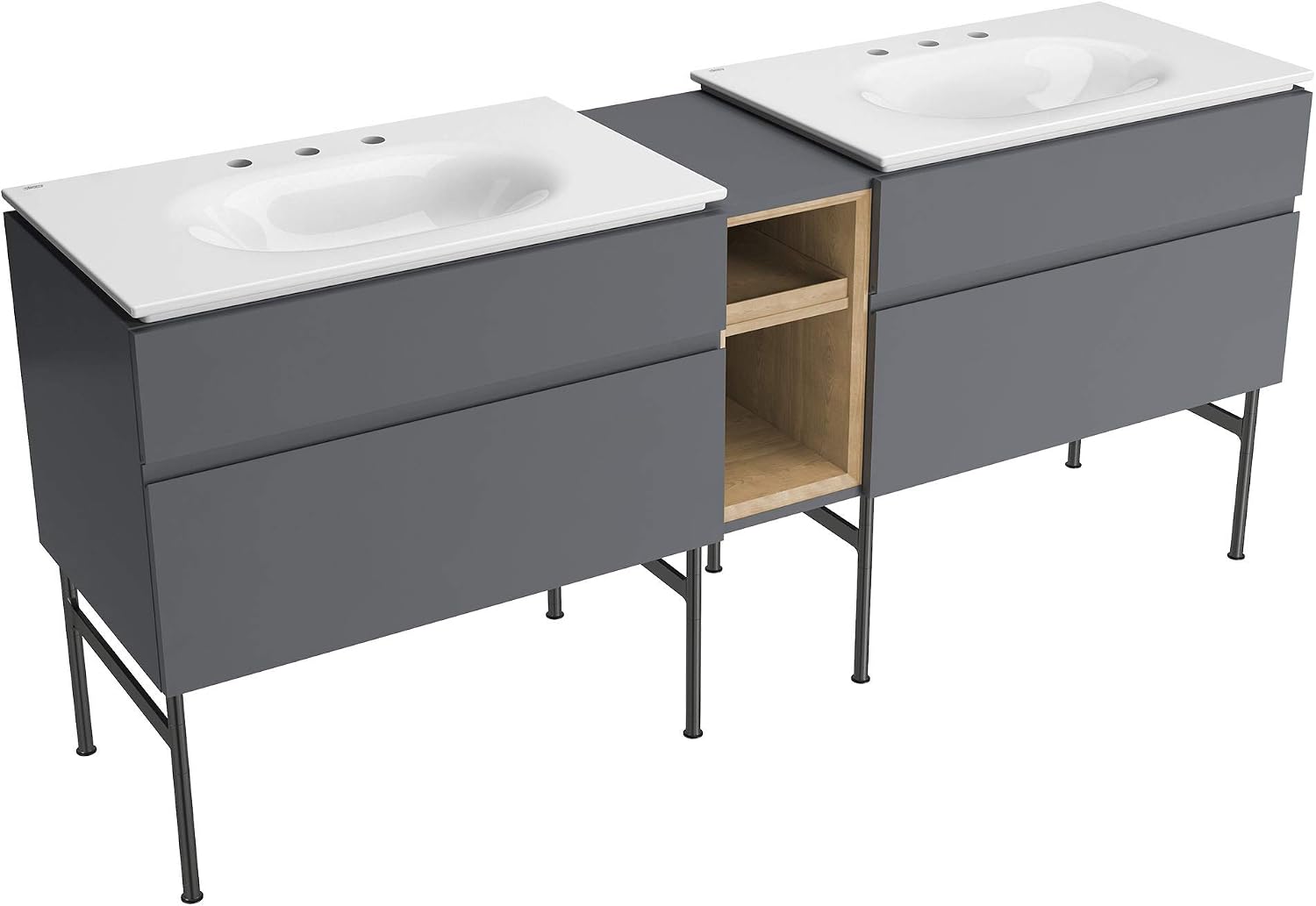 American Standard 1298008.020 Studio S 33 in. Vanity Top Sink – 8 in. Centers, White