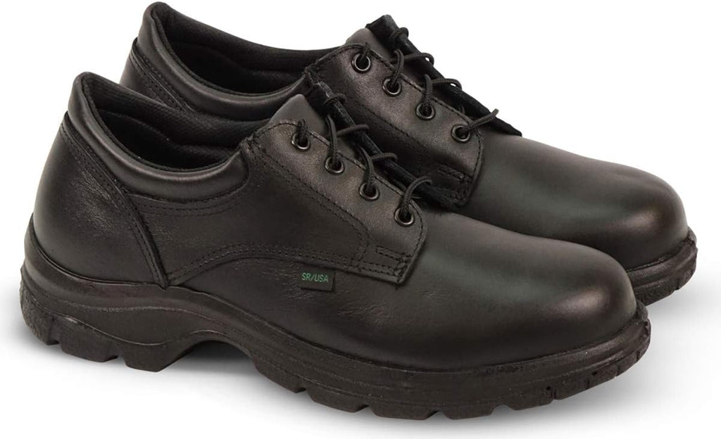 Thorogood Soft Streets Plain Toe Oxford Work Shoes for Men - Premium Leather with Comfort Insole and Slip-Resistant Outsole; Berry Compliant and Postal Certified
