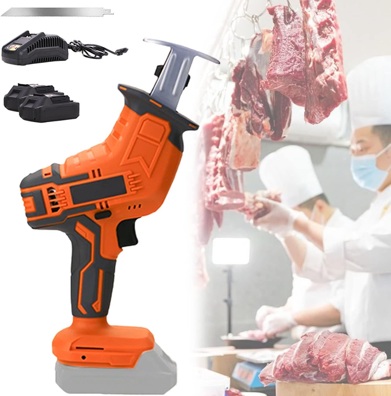Bone Saw Machine, Electric Commercial Home Butchers Saw, Electric Reciprocating Saws,Hacksaw Handheld Cordless Tools for Cutting Meat/Bones
