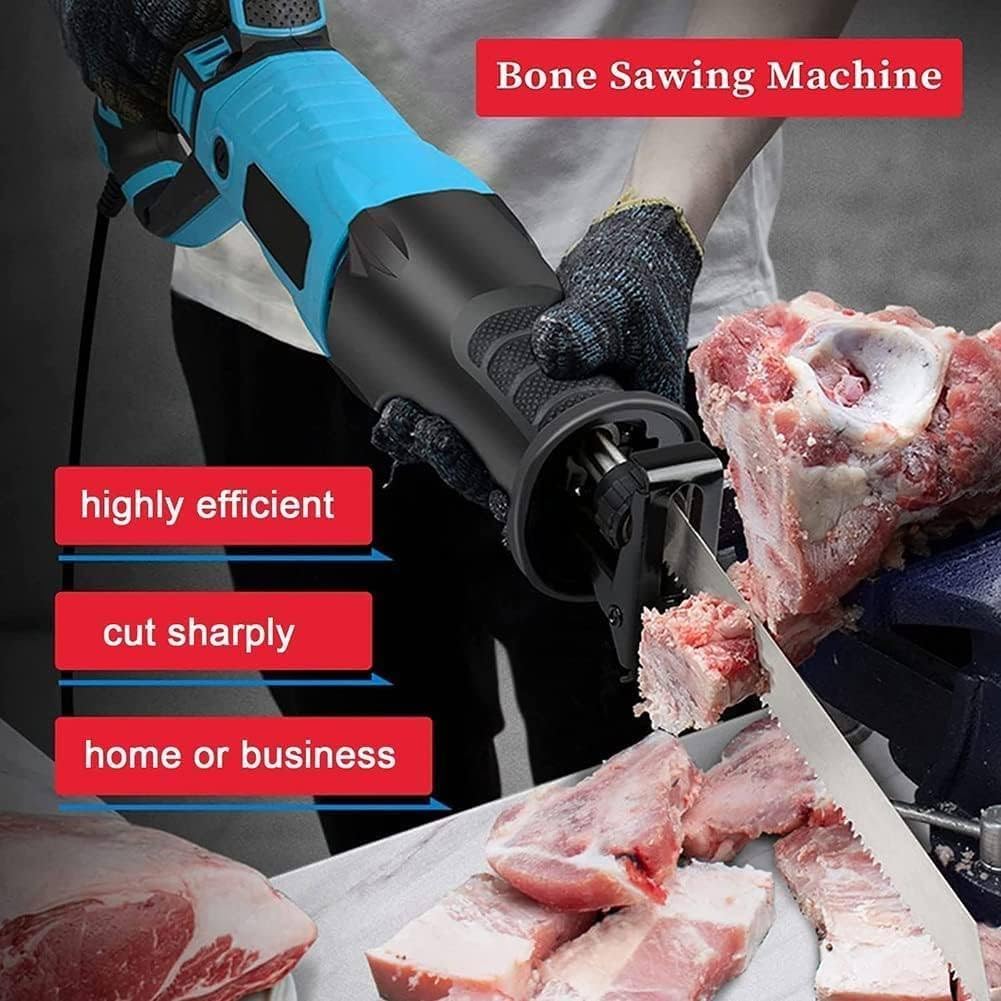 Electric Bone Saw 1050W Commercial Reciprocating Meat Cutter Hacksaw Handheld Cordless Tool 4 PCS Saw Blades for Wood Meat Bones Fish Lamb,1300W