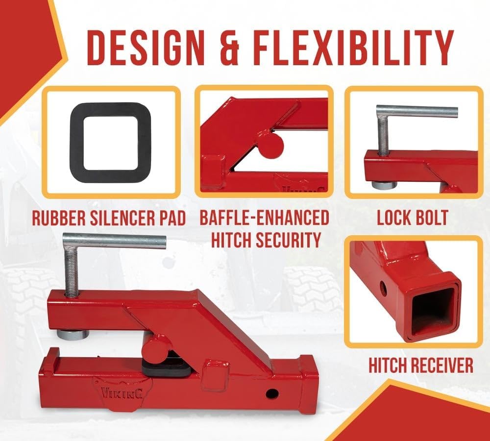 Mytee Products (2 Pack) Clamp On Trailer Hitch for Tractor Bucket - 2' Ball Hitch Receiver - Tractor Mount Adapter Compatible with Deere Bobcat Tractor Bucket