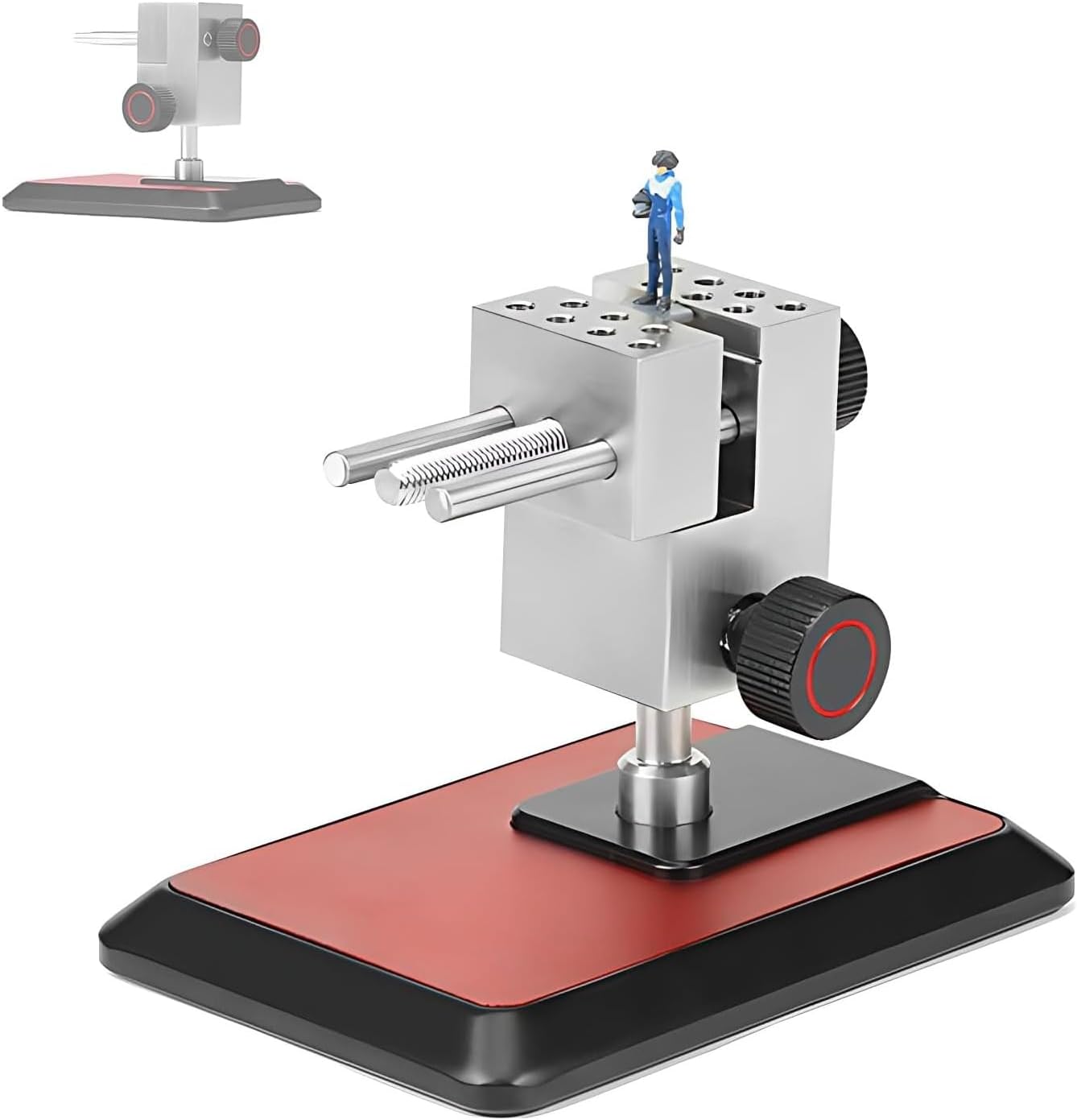 Heavy Duty Mini Bench Vice Clamp, Directional Tabletop Vise, 90° Bend Design, Includes 8 Stainless Steel Pins, for Action Figure, DIY, Jewelry, Watch