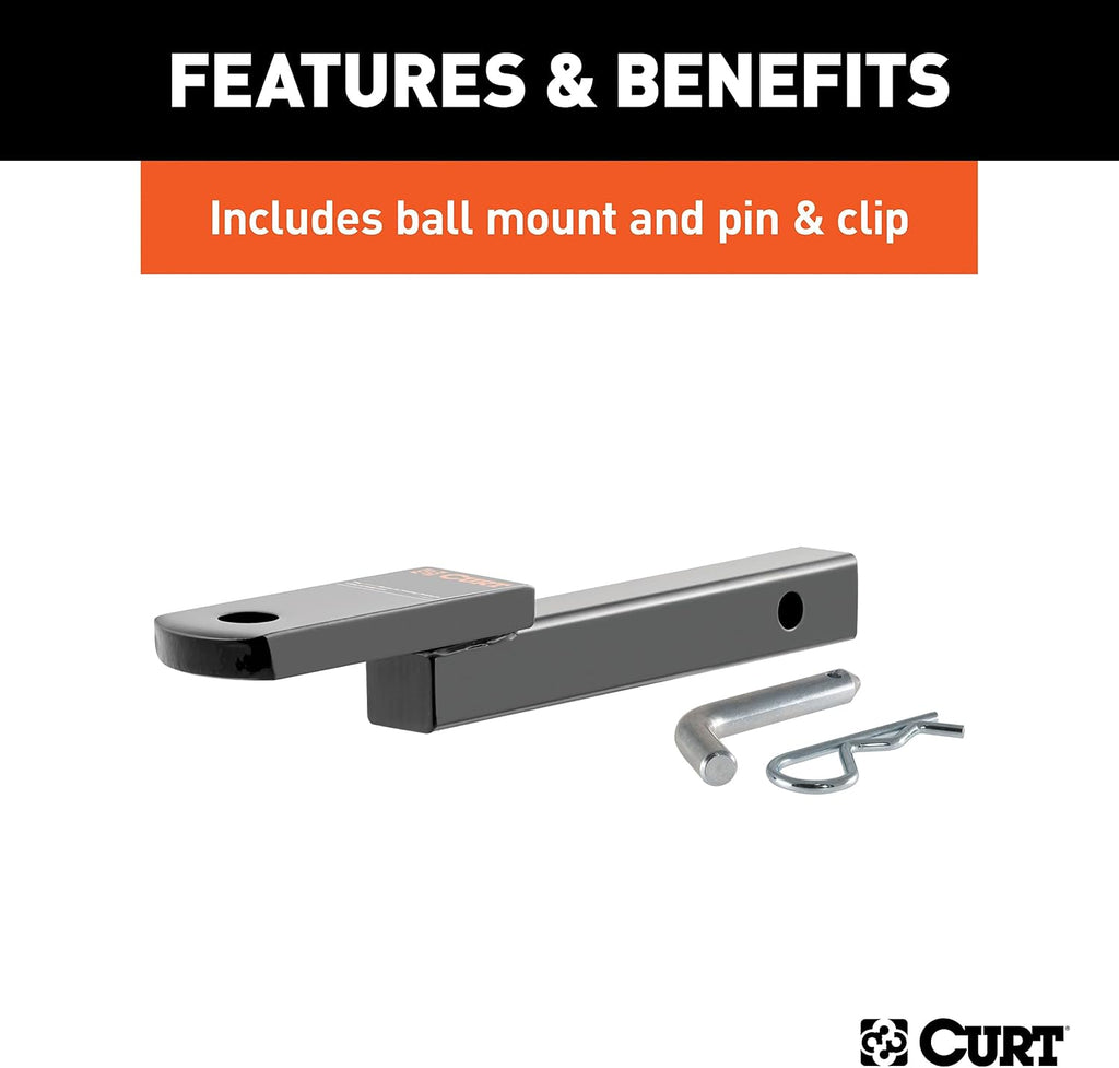 CURT Manufacturing 122703 Class 2 Trailer Hitch with Old-Style Ball Mount, Pin and Clip