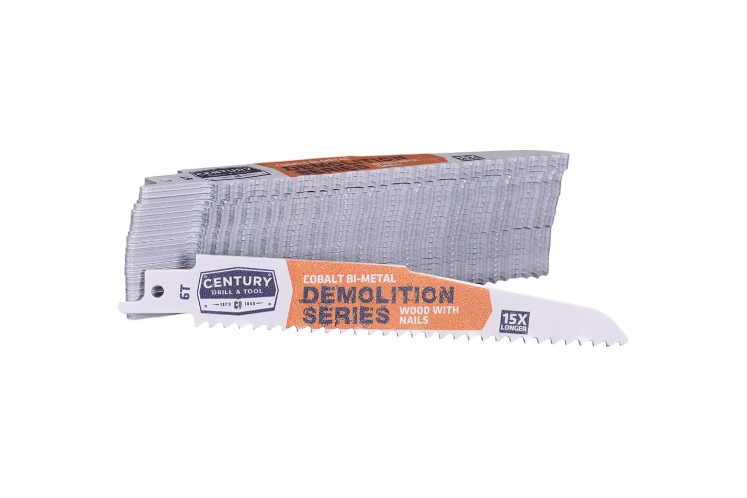Century Drill & Tool 07784 6' Demolition Series Bi-Metal Reciprocating Saw Blade, 6T, 25 Pack