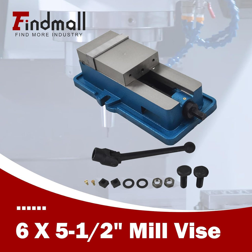 findmall Accuracy Mill Vise Without Base 6 X 5-1/2' for Milling Shaping and Drilling Machines