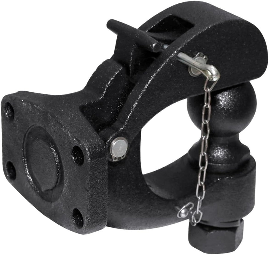 Matte Black Pintle Hook Hitch 2' 50mm Ball Towing Heavy Duty 5 TON Car Towbar RV Parts Camper Caravan Motorhome Accessories(50mm Ball)