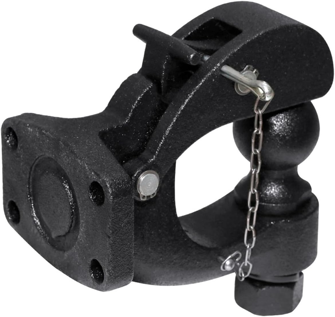 Matte Black Pintle Hook Hitch 2' 50mm Ball Towing Heavy Duty 5 TON Car Towbar RV Parts Camper Caravan Motorhome Accessories(50mm Ball)