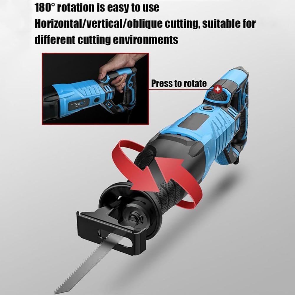Electric Bone Saw 1050W Commercial Reciprocating Meat Cutter Hacksaw Handheld Cordless Tool 4 PCS Saw Blades for Wood Meat Bones Fish Lamb,1300W