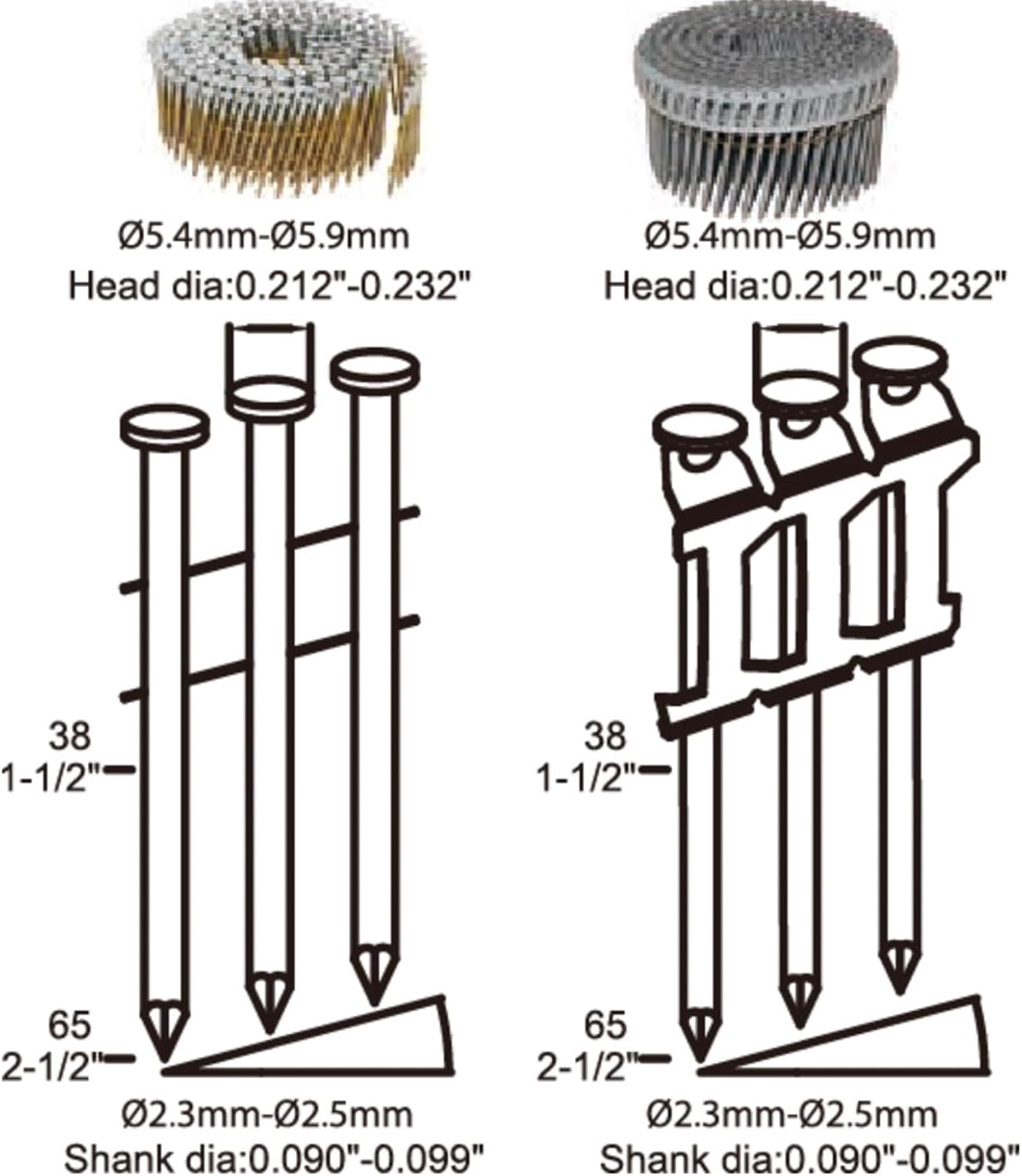 Siding Nail Gun, 15-Degree Coil Siding Fencing Nailer, 1-1/2 inch to 2-1/2 Inch for Siding, Fiber Cement, Fencing, Cedar Shake
