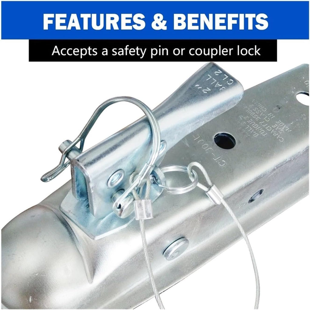 2'x 2'Straight Tongue Trailer Coupler for 2in Channel,2in Hitch Ball,3500 Lbs,Electroplated,RV Parts,Camper Caravan Accessories(Opition(1))