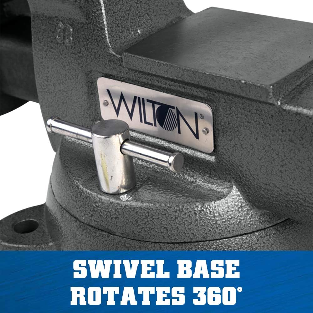 Wilton Mechanics Bench Vise, 8' Jaw Width, 8-1/4' Jaw Opening, 4-3/4' Throat (Model 748A)