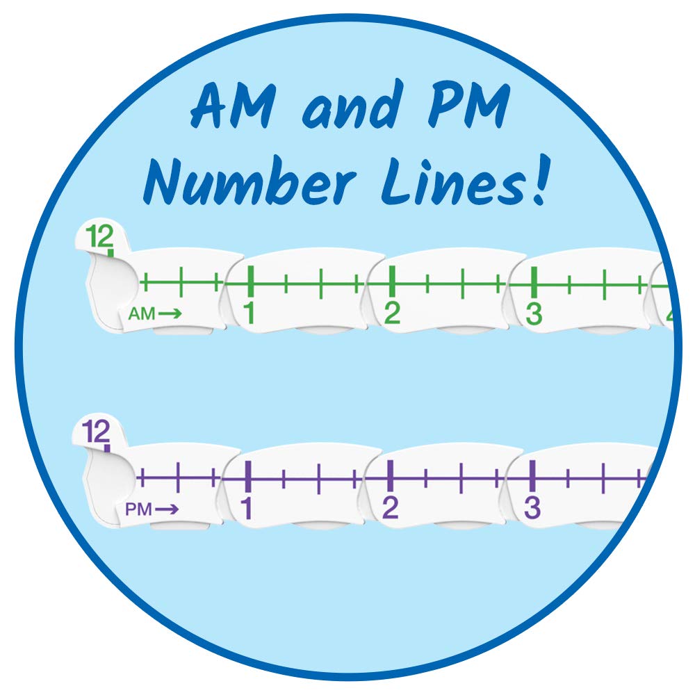 hand2mind Advanced NumberLine Clock Class Set, Learn to Tell Time, Analog Clock for Kids Learning, Number Line for Kids, Teaching to Tell Time, Math Manipulatives (Set of 25)