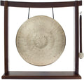 10'-12' Gongs on Woodsonic Stand - Includes Gong, Mallet, & Stand/Easy to Play Traditional Chinese Gong/Easy to Assemble Stylish Wood/Great for Small Spaces