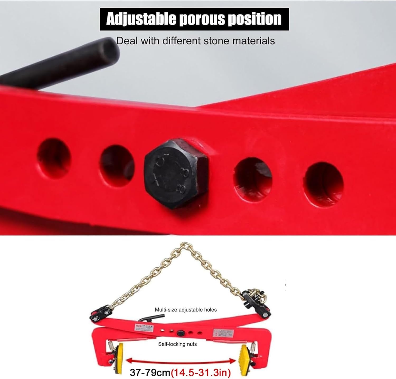 Granite Slab Lifting Clamp Pliers - Adjustable Jaw Opening Tool for Lifting Stone, Concrete, Aluminum, and Metal Sheets, 42-91cm / 16.5-35.8in Range