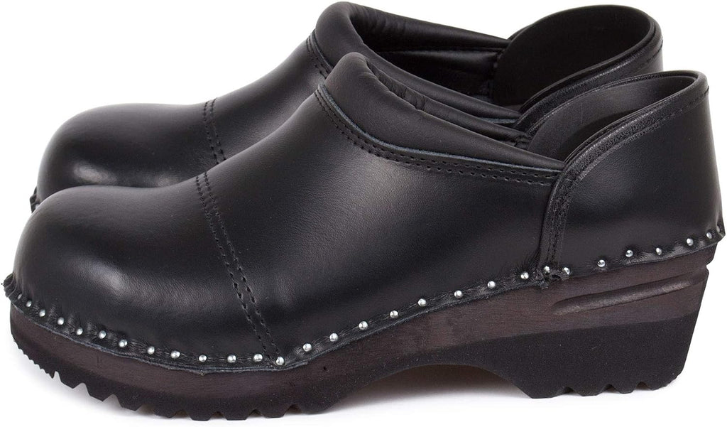 Troentorp Clogs, Picasso Bastad Slip On Steel Toe Non Slip Womens Leather Wooden Nursing Chef Work Swedish Clogs