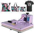 16x24 Inch Heat Press Machine, Manual Clamshell Heat Press with Slide - Out Base, Adjustable Pressure, Temperature and Time for Home Decor, Custom Gifts, Holiday Crafts, Small Businesses，Purple