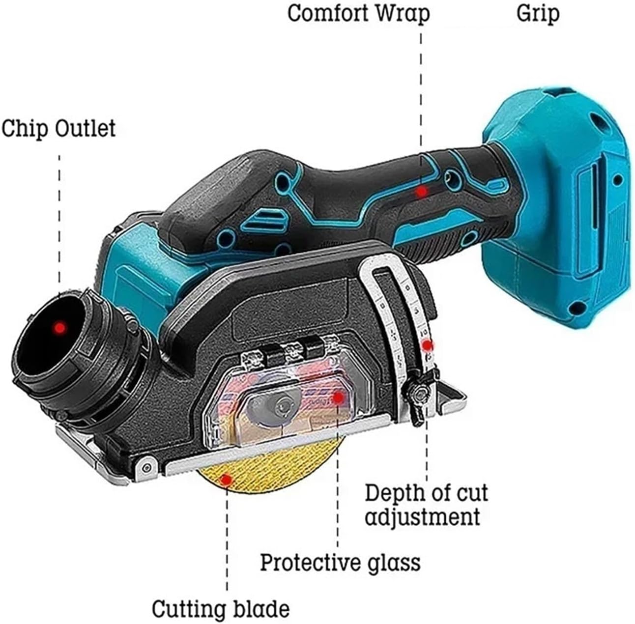 Reciprocating Saw, Mini Cordless Angle Grinder Woodworking Cutting Machine Electric Circular Saw Power Tool