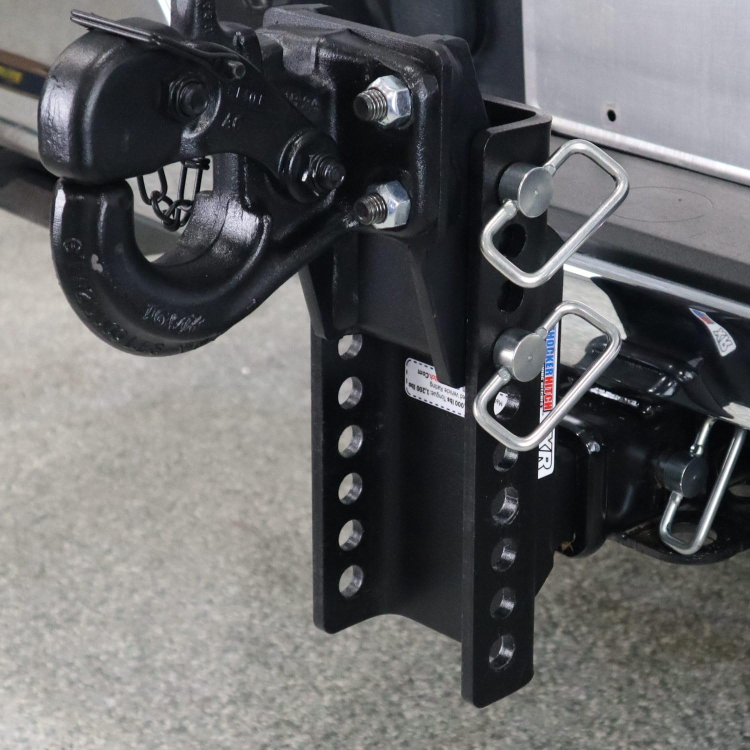 Shocker XR Adjustable Pintle Hook Hitch, Fits 2' Hitch 5.5' Rise/10.5' Drop