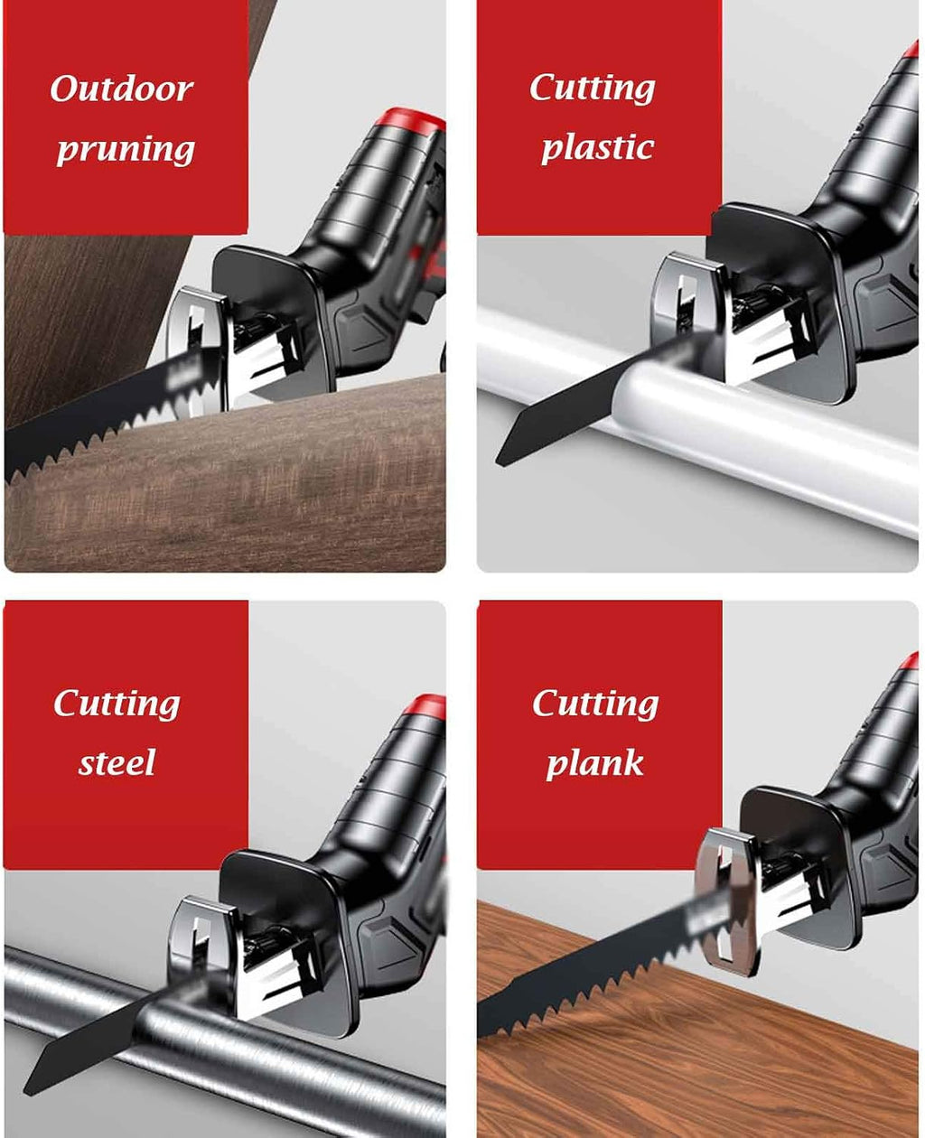Mini Chainsaw Cordless Reciprocating Saw Electric Saw One-Handed Portable Wood Saw for Planting Branches Garden Pruning Bonsai Tree Trunks and Firewood