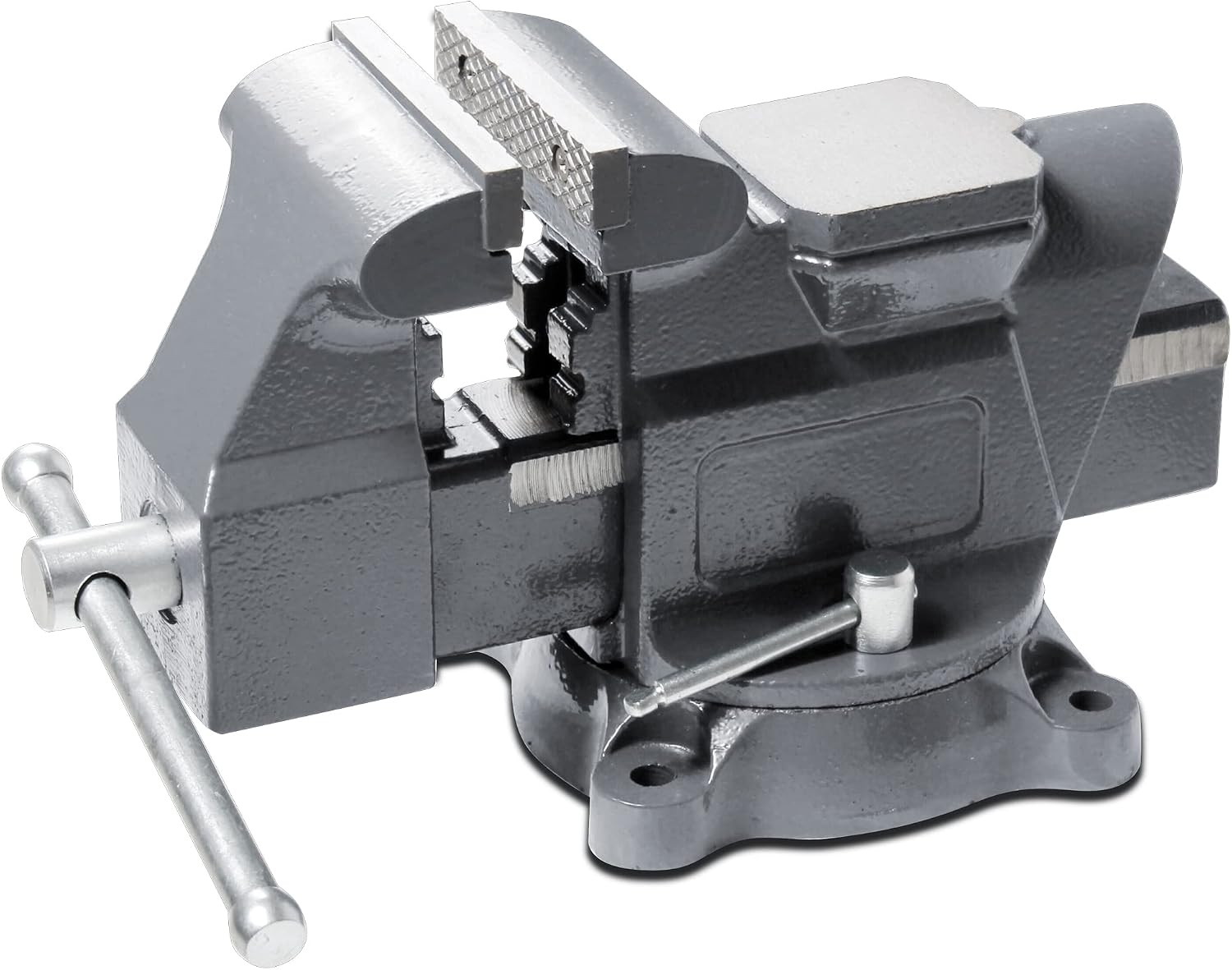 KAKA INDUSTRIAL Bench Vises 4 Inch Jaw Width, 3 Inch Jaw Opening Homeowner's Vise, Swivel Base Heavy Duty, for Drilling, Pipe Cutting, Woodworking AVS-100