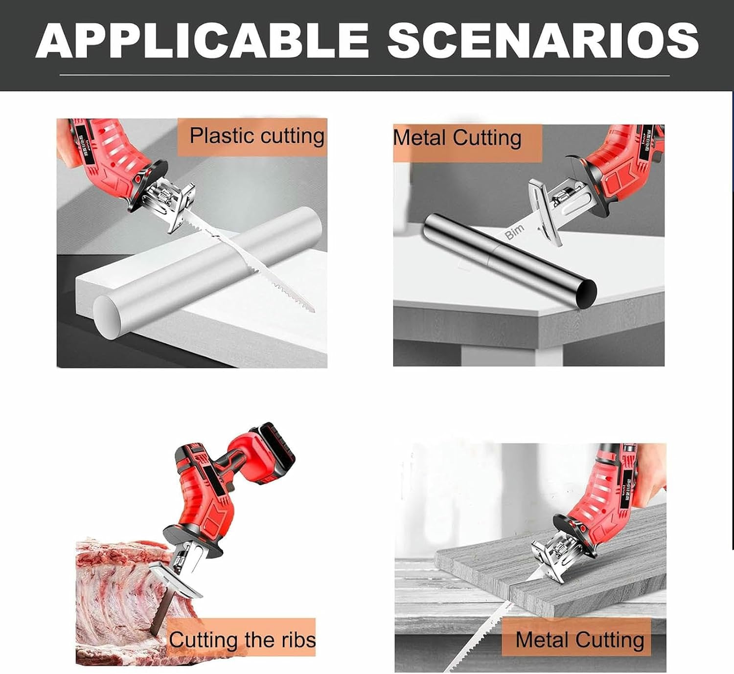 Handheld Cordless Bone Saw, Electric Commercial Home Butchers Saw, Weight Approx 2 Kg, Can Wood/Bone Cutting