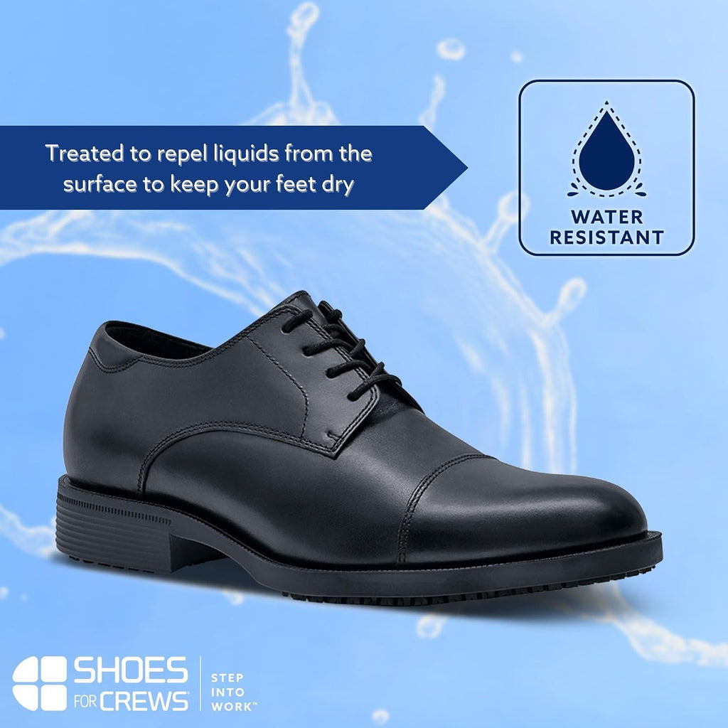 Shoes for Crews Men's Slip-Resistant Oxford - Dressy, Comfortable, Non-Slip Work Shoes for Men in Hospitality, Business Casual Settings, Healthcare - Senator