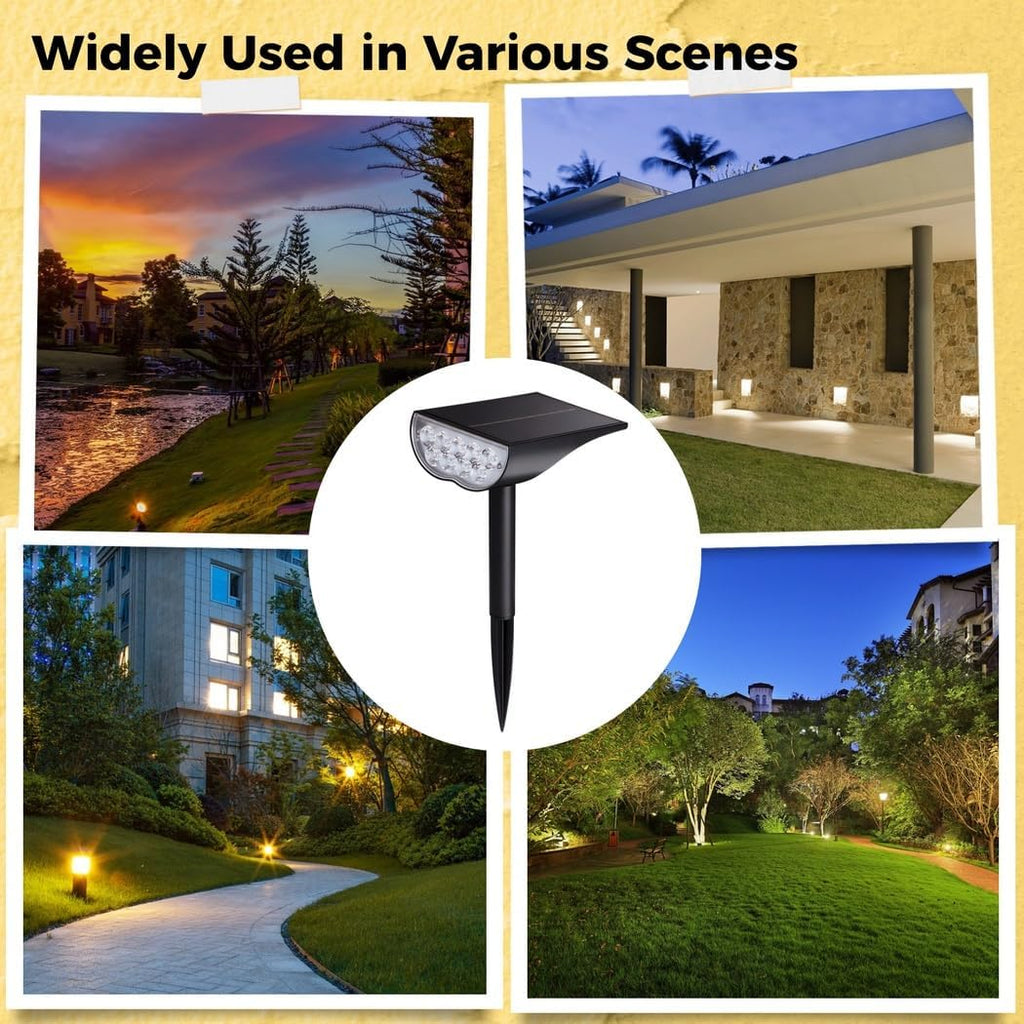 Auto Illuminating Waterproof Led Light, 4 Pcs Solar Color-Changing Spotlight, Outdoor In-Ground Patio Light with Remote Control for Yards, Parks, Lawns