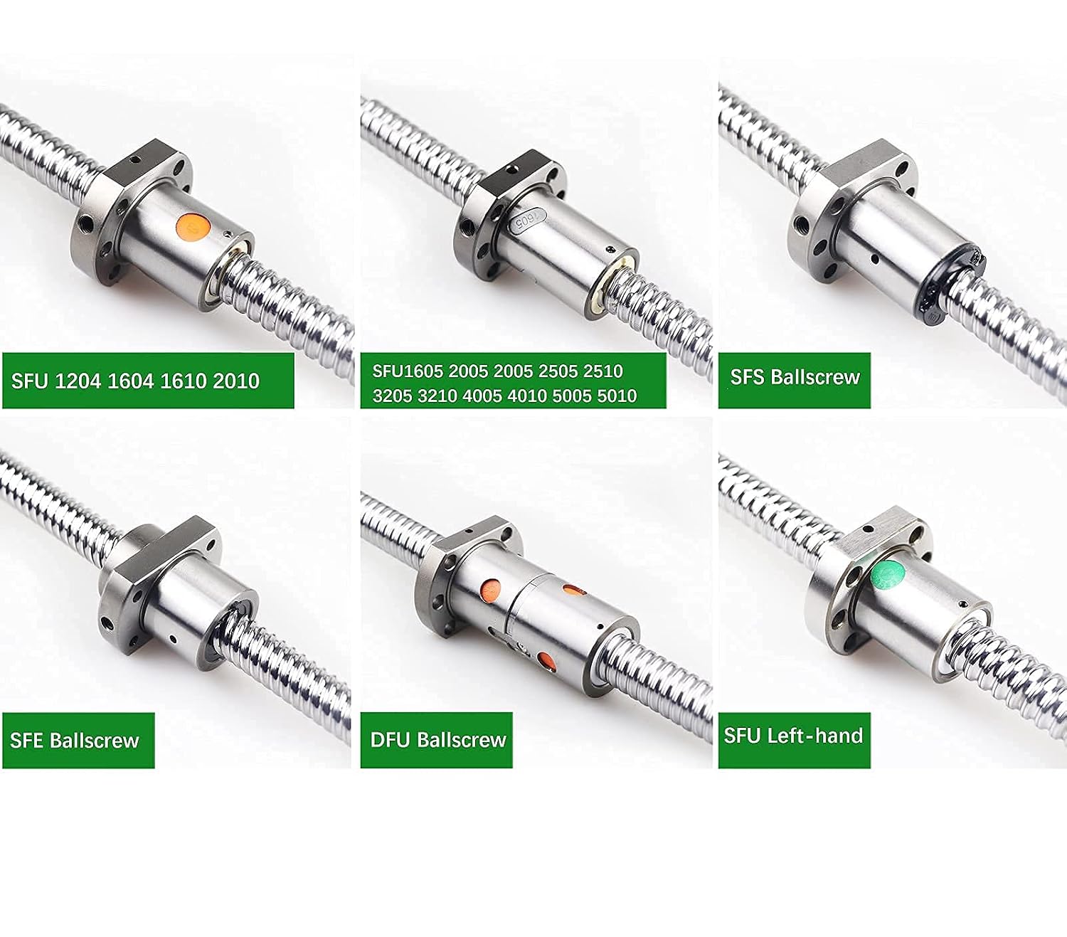 25mm Ballscrew Kit SFU2510 RM2510 Anti-Backlash Ball Screw, Length 18.9 inch / 480mm 10mm Pitch + Ball Screw Metal Nut + FK/FF15 Bearing End Supports + Coupler for CNC Machine