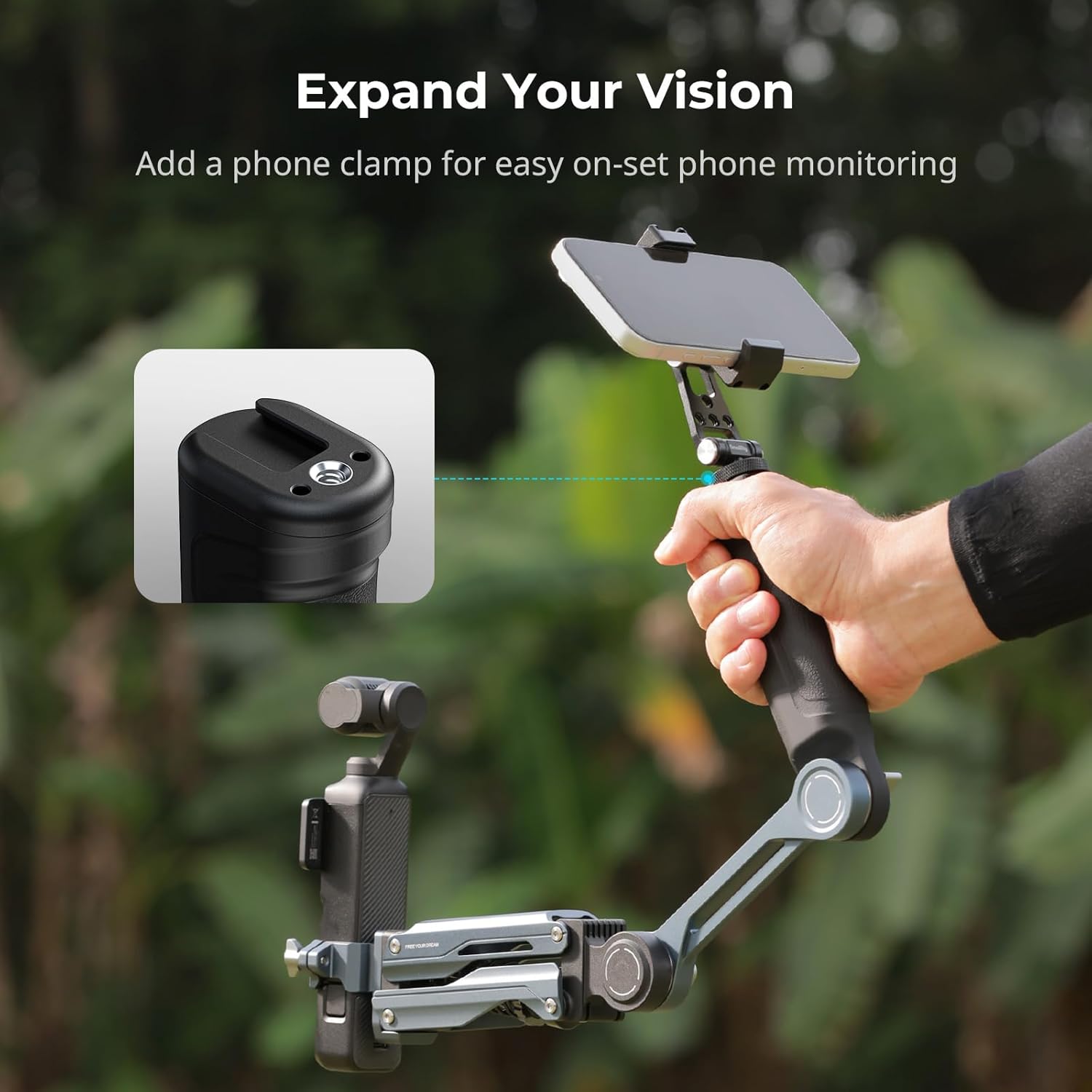 SMALLRIG Handheld Shock Absorber Arm, Featuring Spring and Hydraulic Damping System, Action Camera Accessory for DJI Osmo Pocket 3/4, for GoPro HERO13, for Insta360 X5/4/3, Maximum Load 600g- 5508