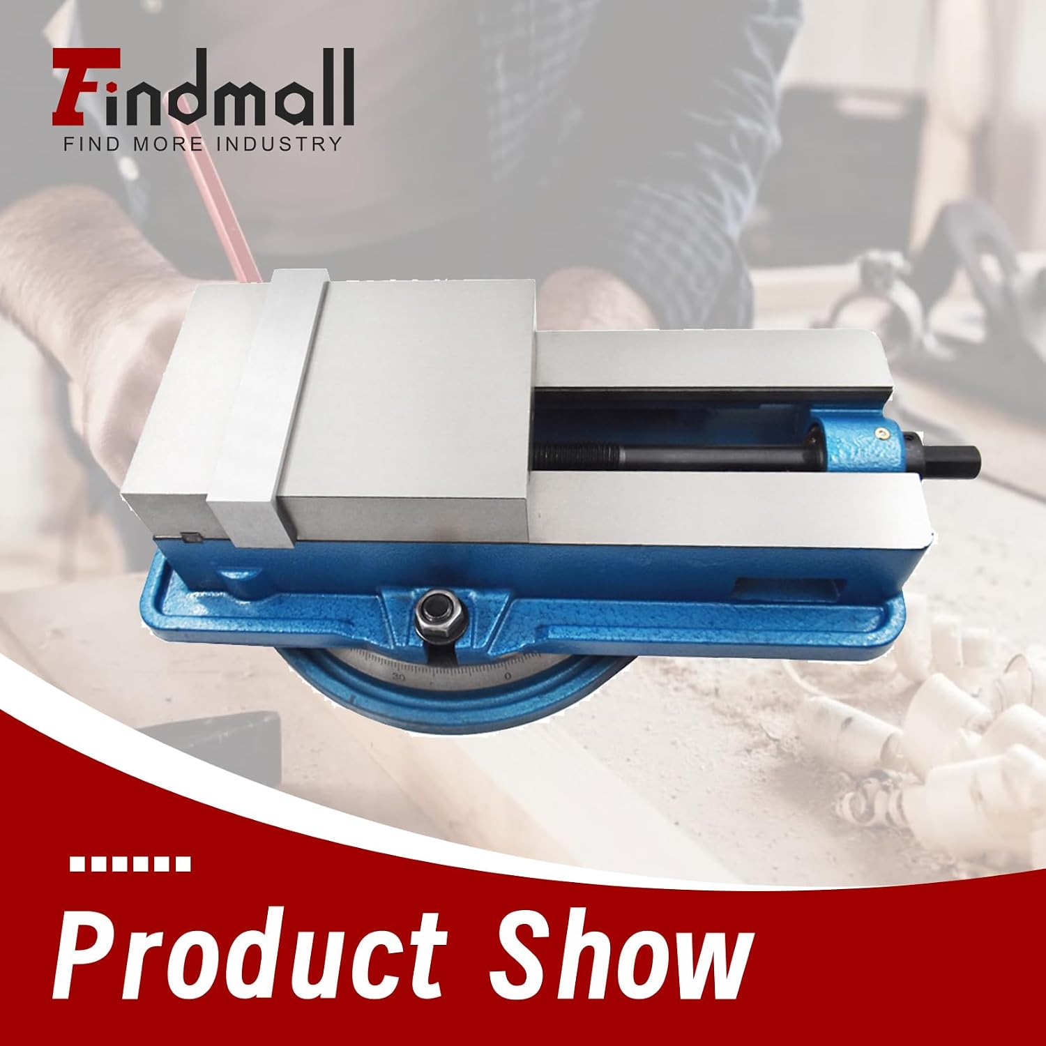 findmall 6 x 7-1/2' Accuracy Mill Vise Lengthen W/Swivel Base for Milling Shaping and Drilling Machines