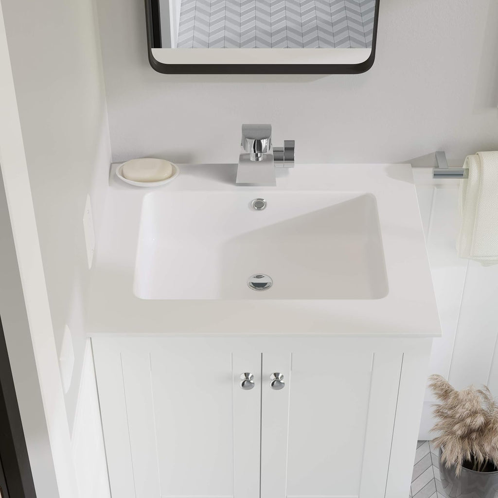 Swiss Madison Well Made Forever SM-VT327 Voltaire Vanity Top Sink, Glossy White