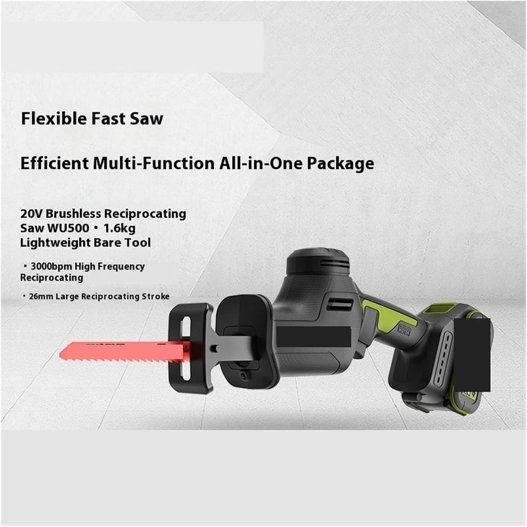 Reciprocating Saw, Cordless Brushless Reciprocating Saw Electric Handheld Cutting Saw for Metal and Wood(2.0A single battery)