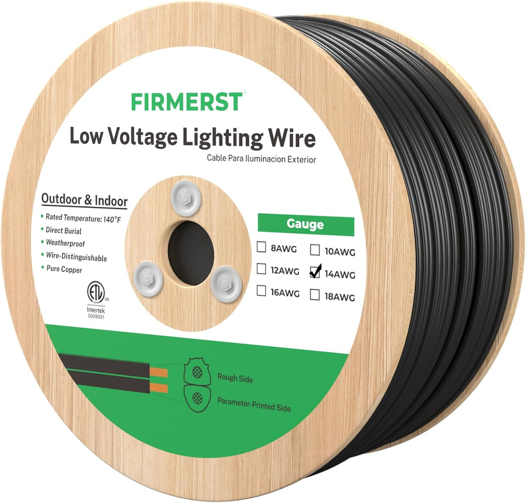 FIRMERST 14/2 Low Voltage Landscape Wire Outdoor Lighting Cable 500 Feet