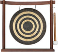 10'-12' Gongs on Woodsonic Stand - Includes Gong, Mallet, & Stand/Easy to Play Traditional Chinese Gong/Easy to Assemble Stylish Wood/Great for Small Spaces