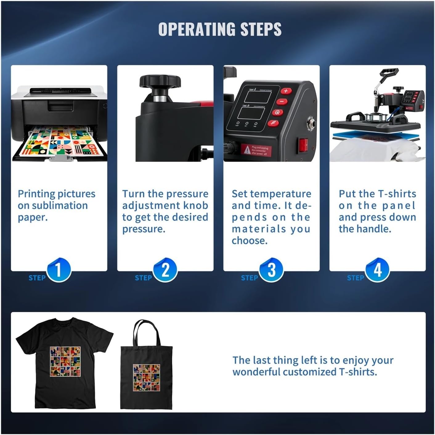 Heat Press,5 in 1 Heat Press Machine,Clamshell Sublimation Transfer Printer,Precise Temperature Control,for Crafts,T-Shirt,Hat