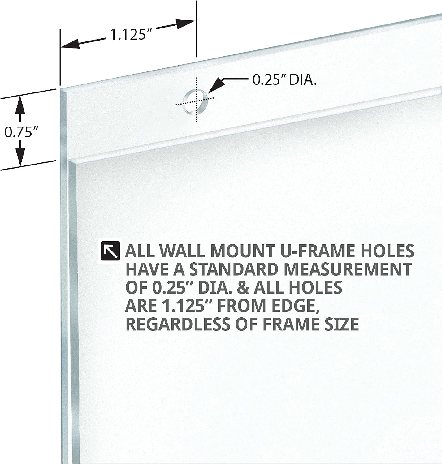 Azar Displays 162728 17-Inch Width by 22-Inch Height Wall U-Frame with Pre-Cut Hanging Holes, 10-Pack
