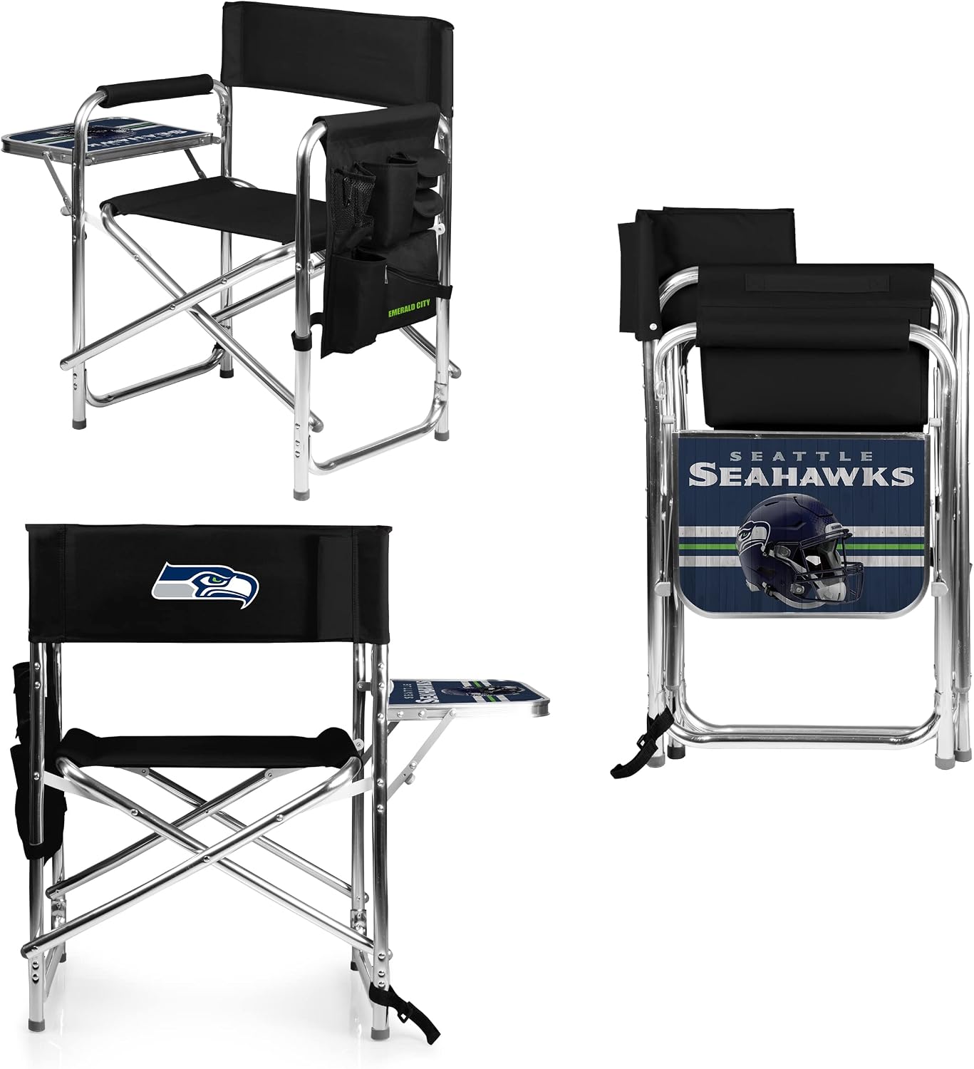 Picnic TIME NFL Unisex-Adult NFL Sports Chair with Side Table, Beach Chair, Camp Chair for Adults