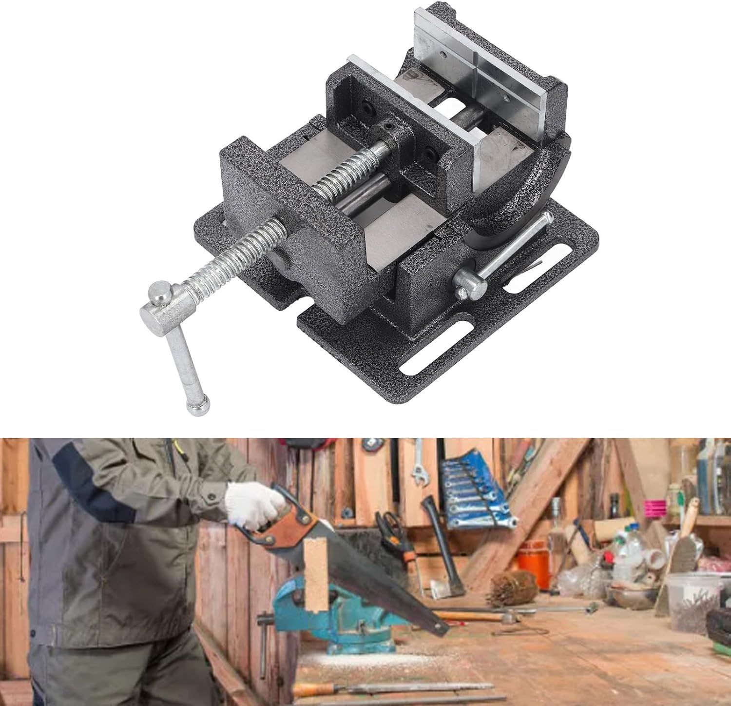 4 Inch Bench Vise,90 Degree Tilting Angle Vice Crossed V Groove Removable Jaw Adjustable Table Vise Clamp