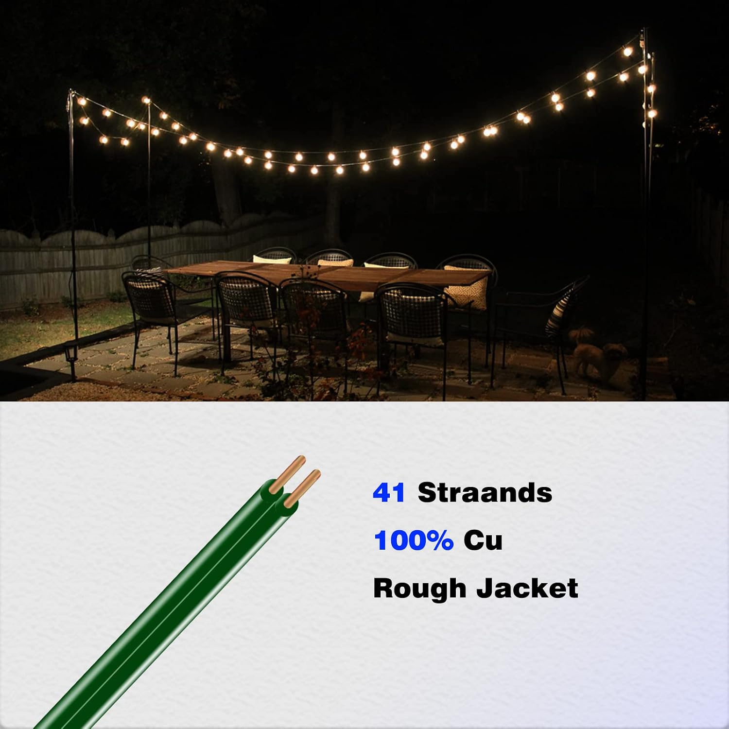 SPT-1 18/2 Low Voltage Landscape Lighting Copper Wire - 500 Feet Green 18 Gauge 2 Conductor - Outdoor Direct Burial