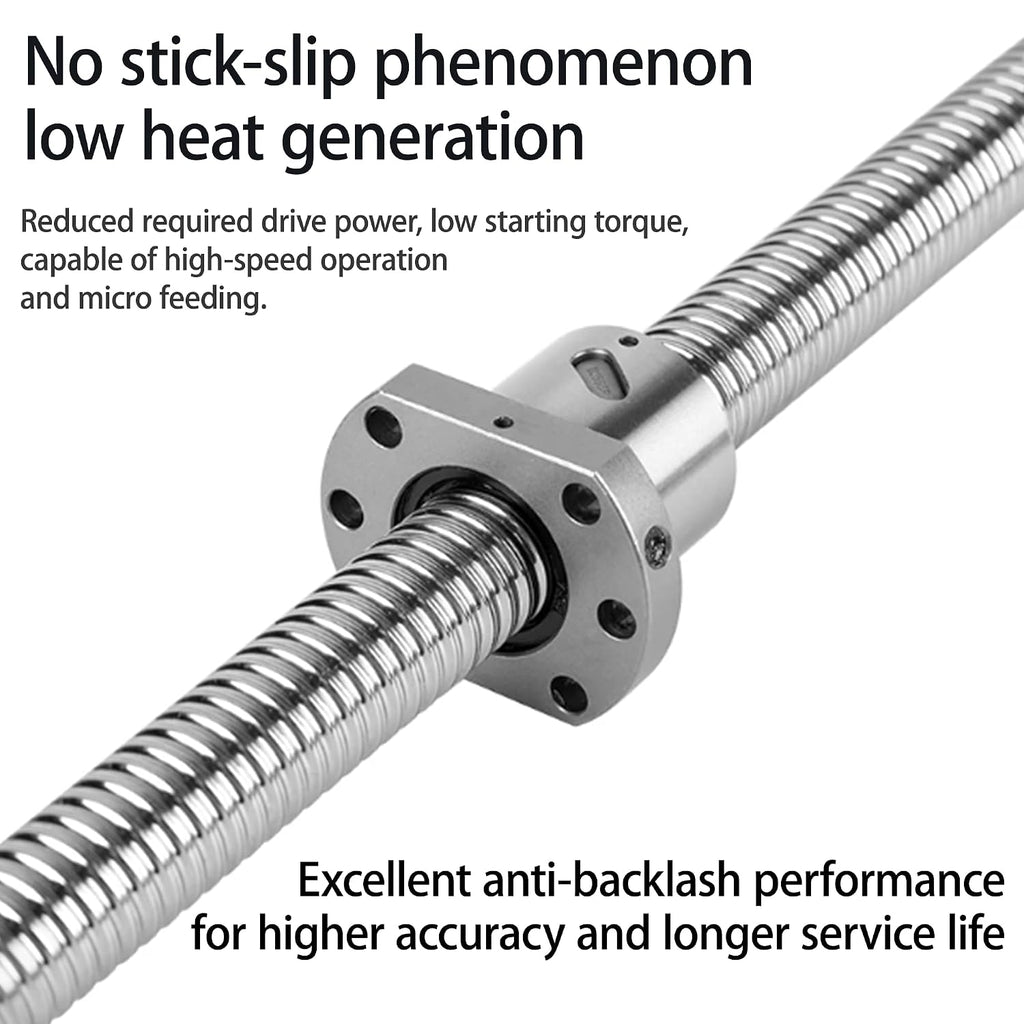 2005 Linear Motion CNC Ball Screw with Anti Backlash Nut, Coavoo SFU2005 2650mm / 104.33 inch 20mm Ballscrew with Standard End Machine for BK15 BF15