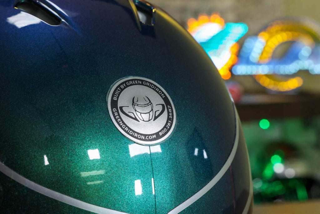 Seattle, Seahawks Collectible Speed Authentic Helmet - Rivalries GG Special Edition - with Free USA Flag Decal - Green Gridiron
