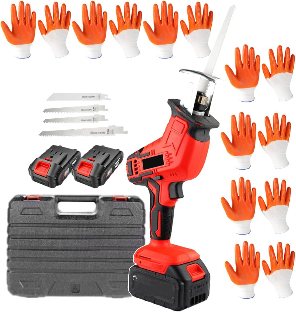 Reciprocating Saws Electric Meat Bone Saw Machine | Portable Butcher Saw with Variable Speed Puller 2000rpm | Wood Cutting Pruning Saw (With LED Lighting), 3AH