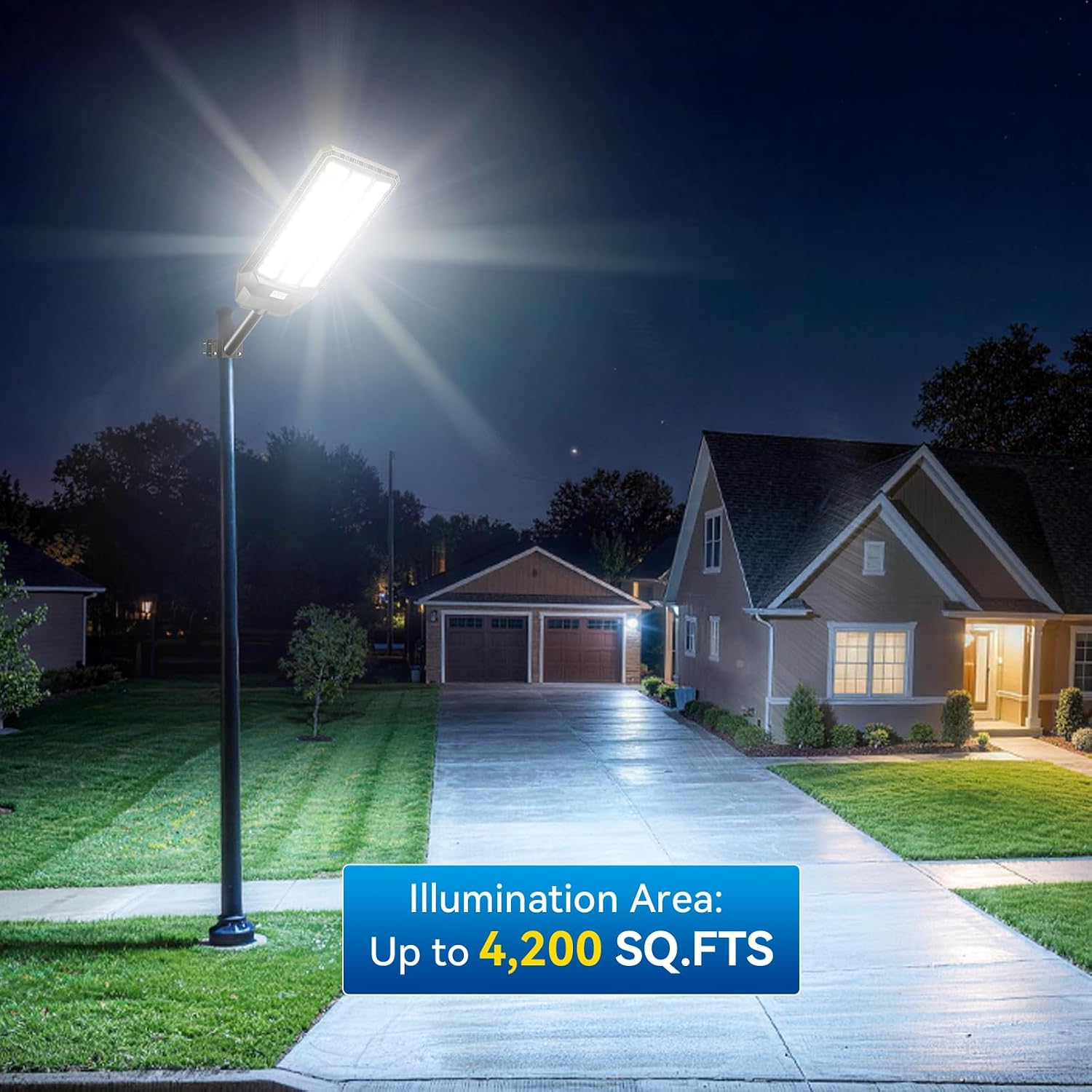 CEDIO 12000W Commercial Grade Solar Street Light, IP67 Waterproof Heavy Duty LED Flood Light with Remote & Motion Sensor, Dusk to Dawn Security Light for Parking Lot, Farm, Property, Yard
