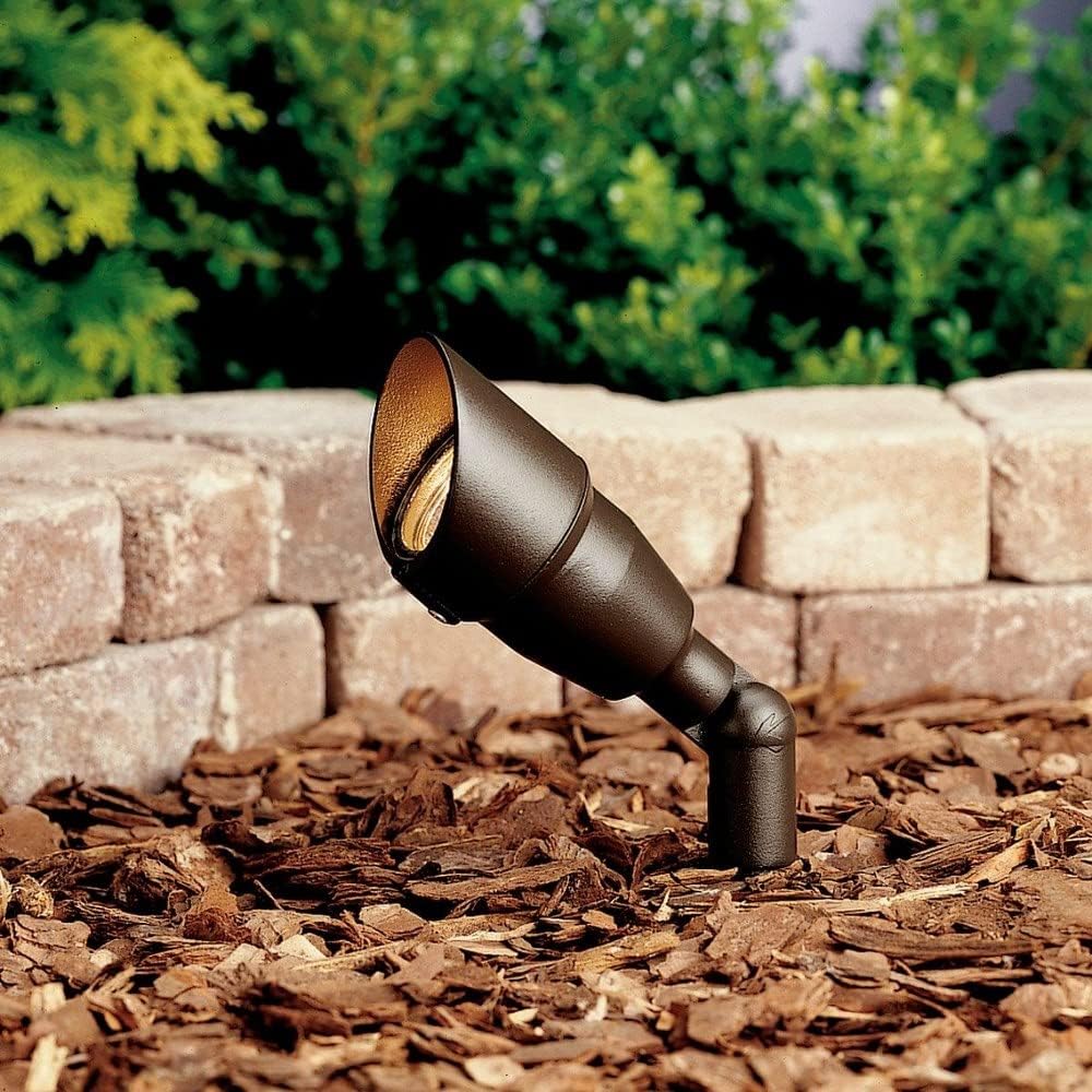 Kichler 7.5' Outdoor Accent Light in Textured Architectural Bronze, 12V LED Adjustable Spotlight, (7.5' L x 3' H),, 15374AZT