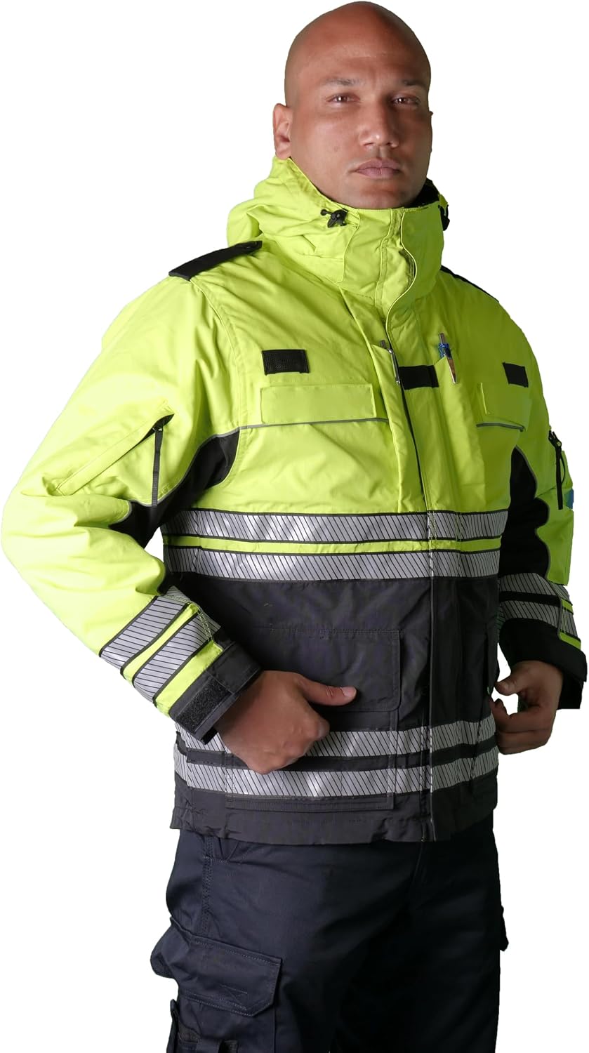 Men's Hi-Vis Heavy Duty Parka - Lancer Work Utility & Safety Jacket