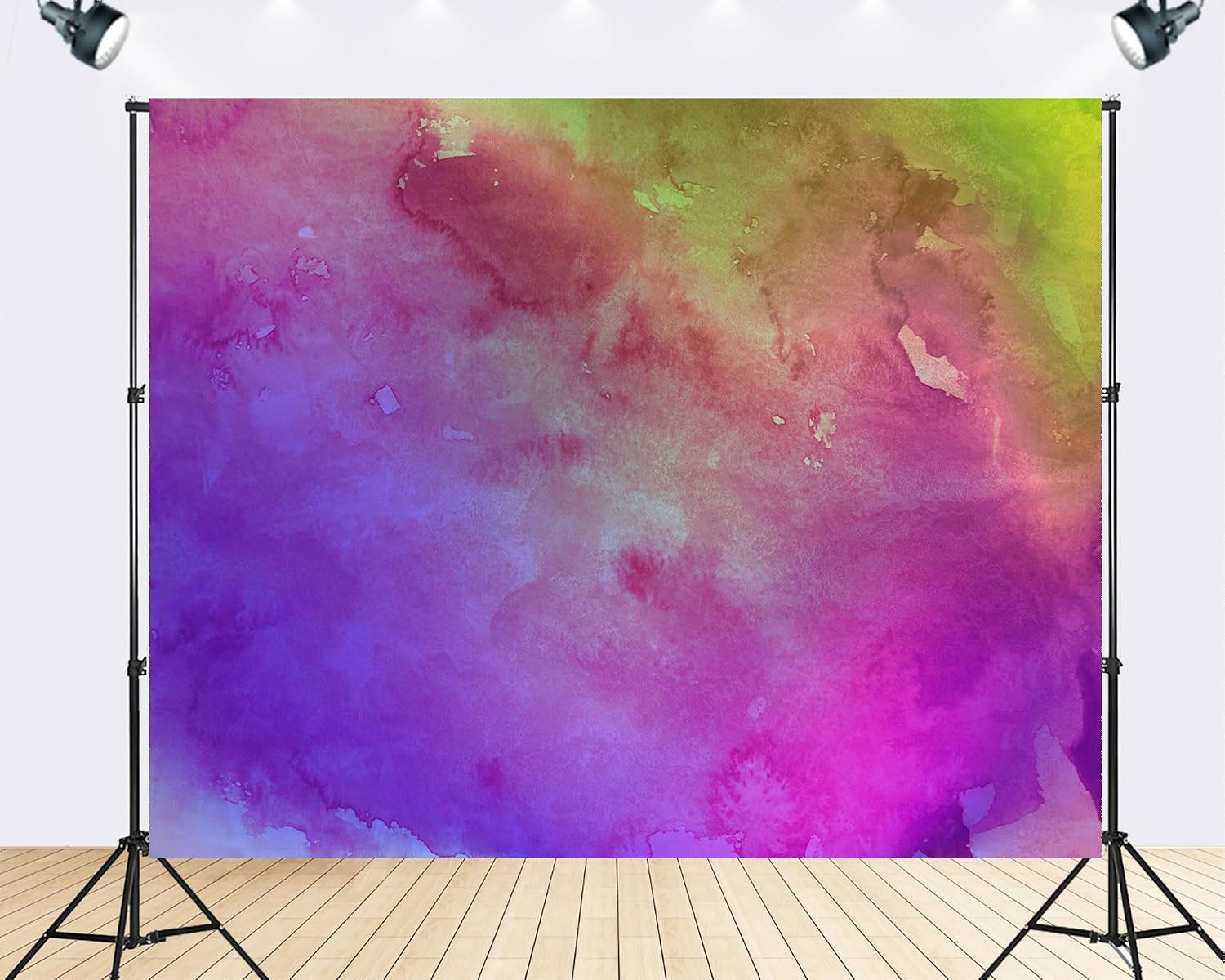 Trykid 20x10ft Rainbow Watercolor Backdrop Purple Pink Green Soft Wash Photography Background Art Craft Party Tapestry Decoration Photo Studio Prop Fabric