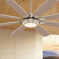 72 Inch Large Ceiling Fans with Lights and Remote Control, Modern Nickel Ceiling Fan with Quiet Reversible DC Motor, Timer, 6 Speeds for Living Room, Kitchen, Home Office, Outdoor Patio