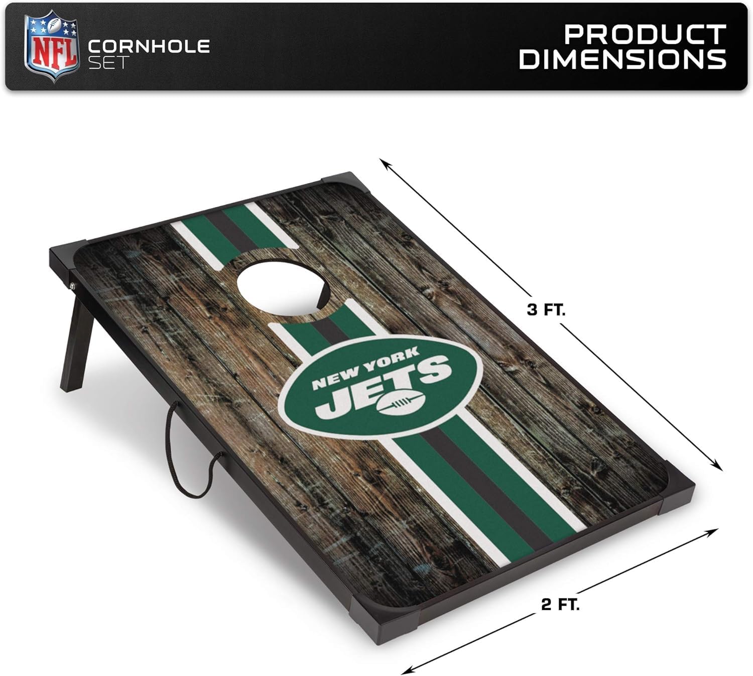 Wild Sports NFL 2' x 3' MDF Deluxe Cornhole Set - with Corners and Aprons