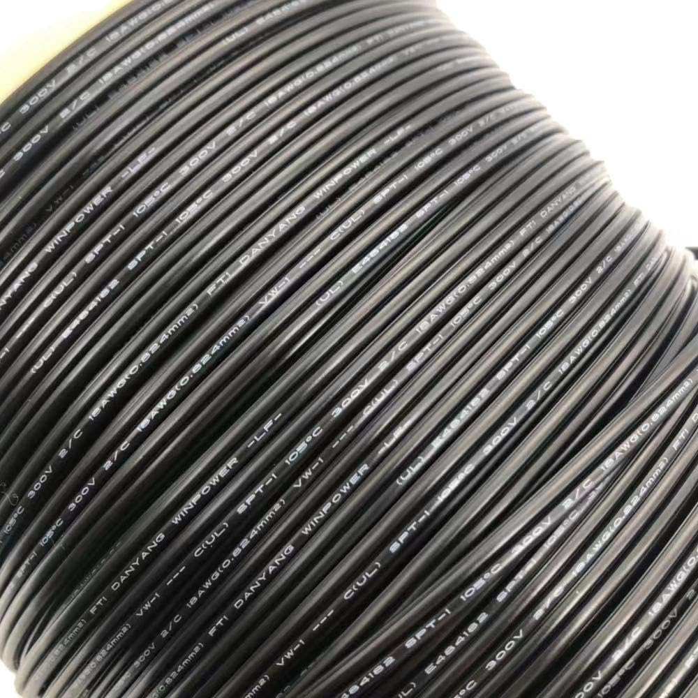 SPT-1 18/2 Low Voltage Landscape Lighting Copper Wire - 1000 Feet Black 18 Gauge 2 Conductor - Outdoor Direct Burial